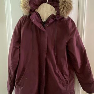 Old Navy Red and Brown Puffer Jacket